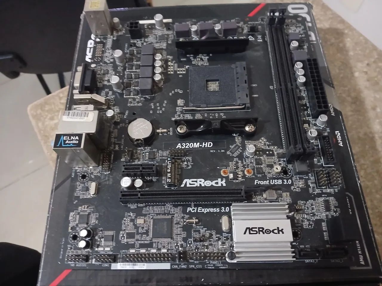 PLACA MÃE AMD SOCKET AM4, ASROCK A320M-HD