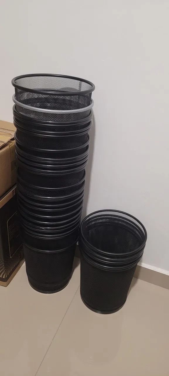 Lote 29 Cestos Lixo Metálico 15 Litros Moderna - Lixeira Arame