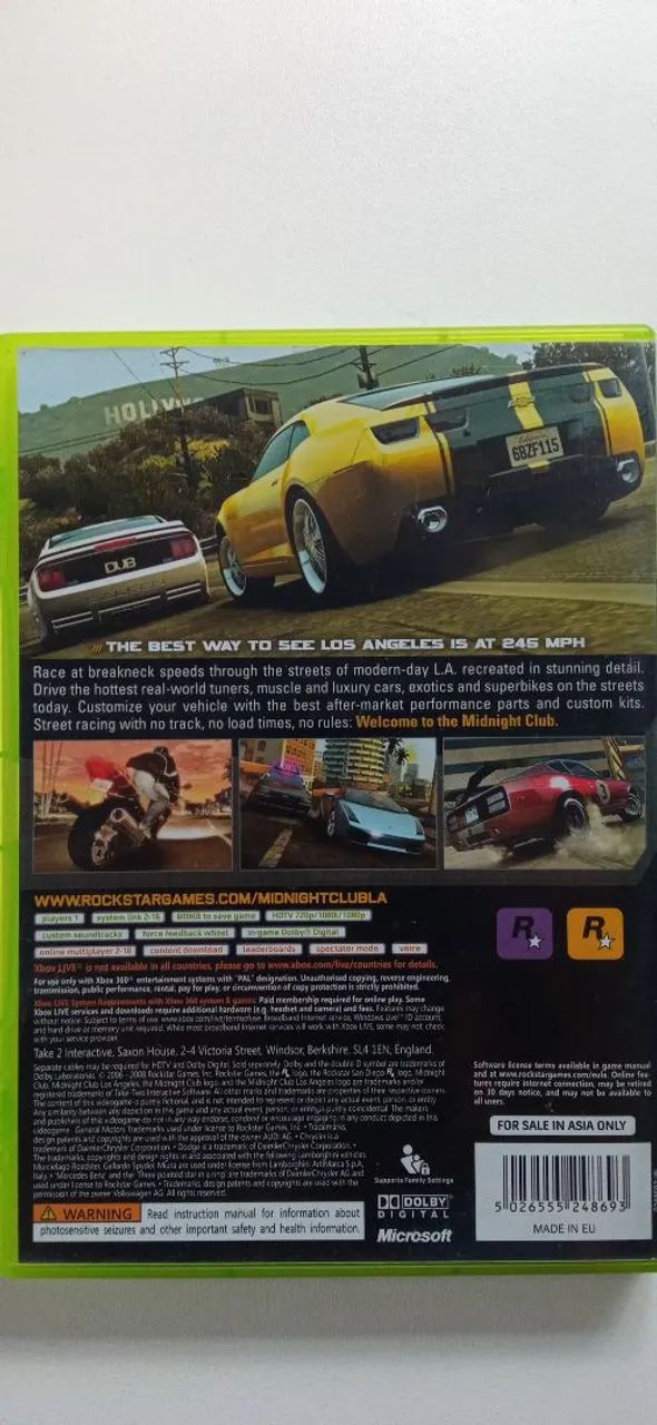 Jogo Midnight club Xbox 360 JAPONÊS ORIGINAL  - Foto 2
