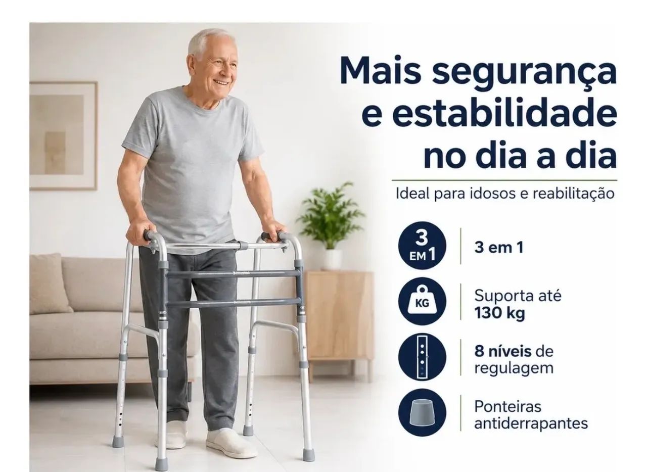 Andador reforçado e pés antiderrapante  - Foto 3