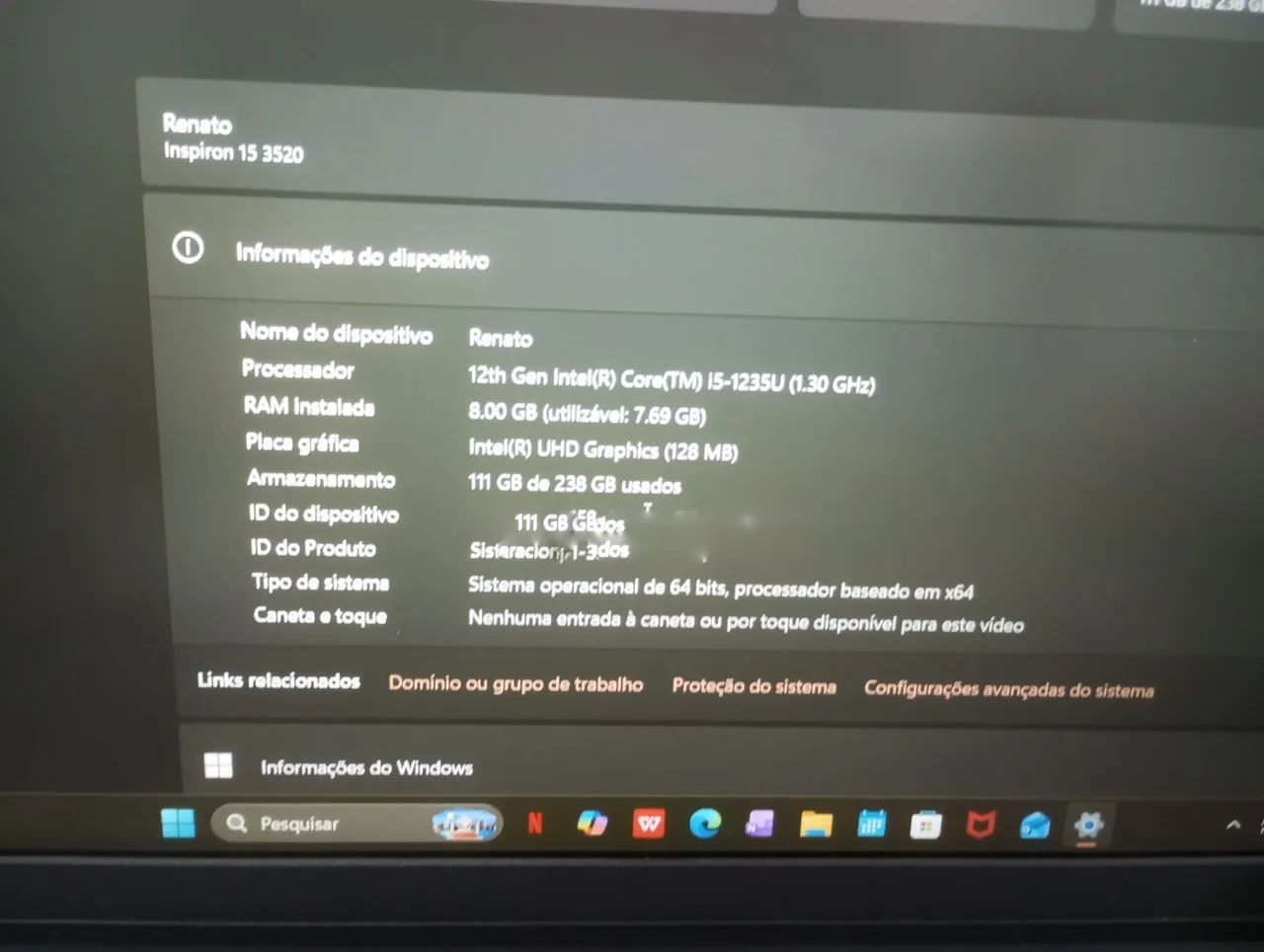 Notebook Inspiron 15 3520 