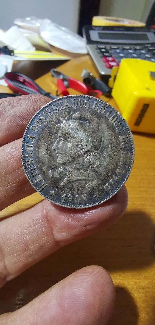 Moeda 2000 Mil Réis XX Gramas 1907 Prata - Foto 2