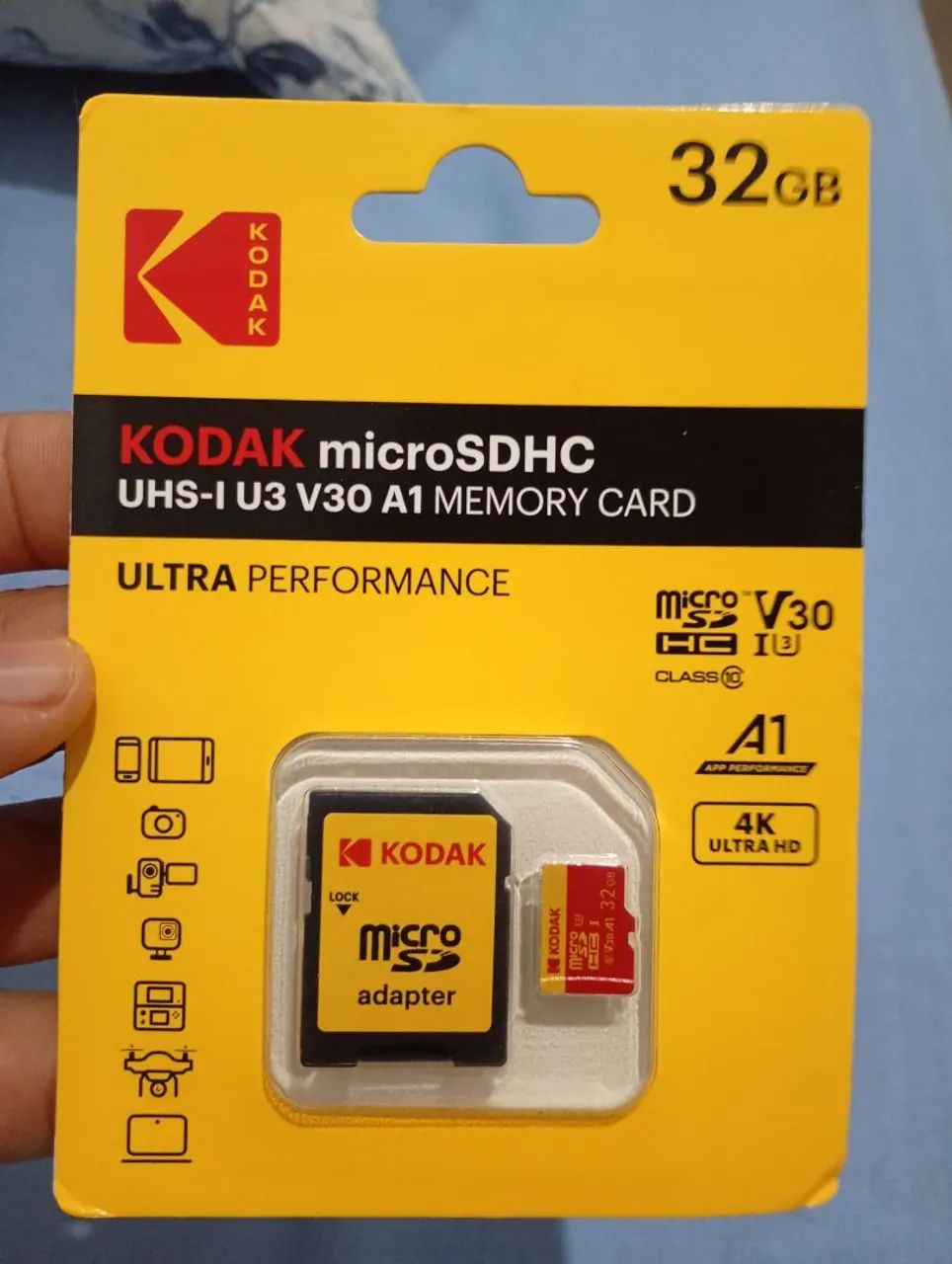 Cartão de memória kodak 32 gigas 4k