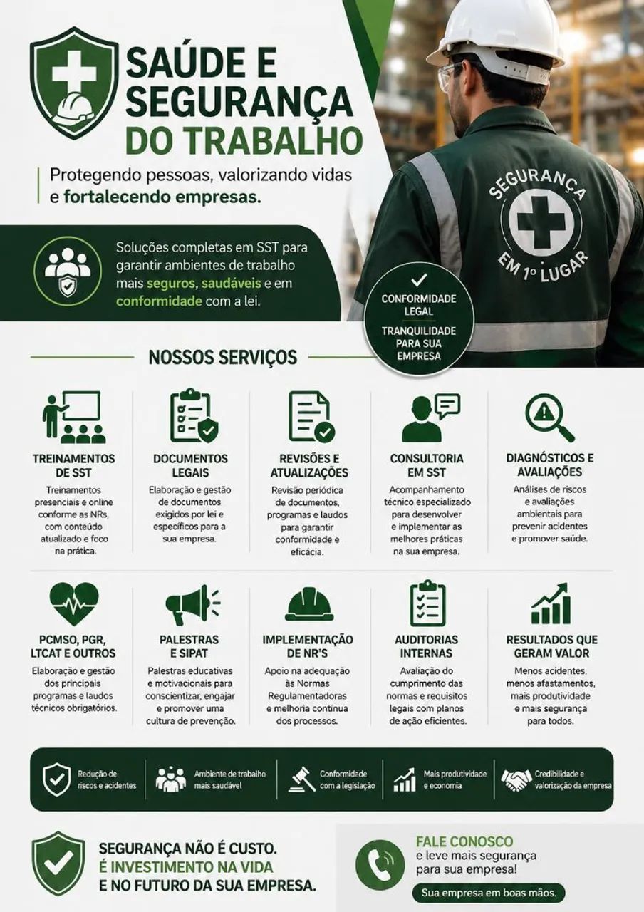  Serviços de Saúde e Segurança do Trabalho (SST)<br>