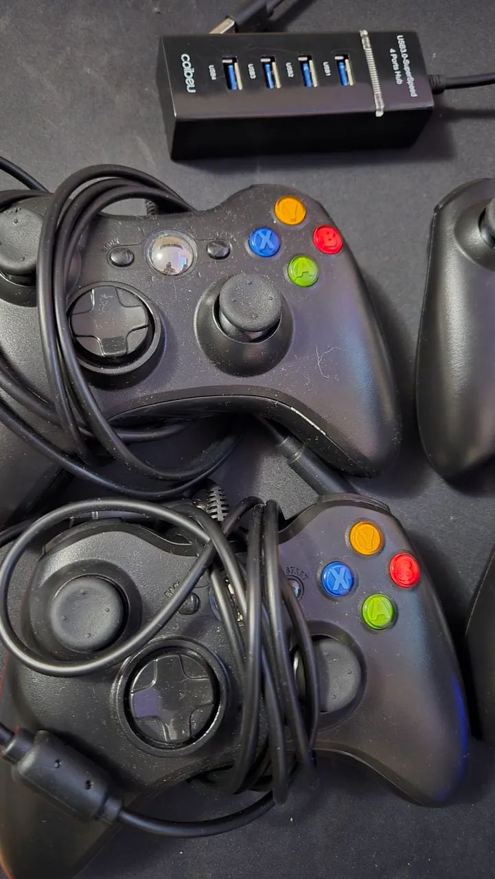 4 controle  xbox cabo + hub - Foto 2
