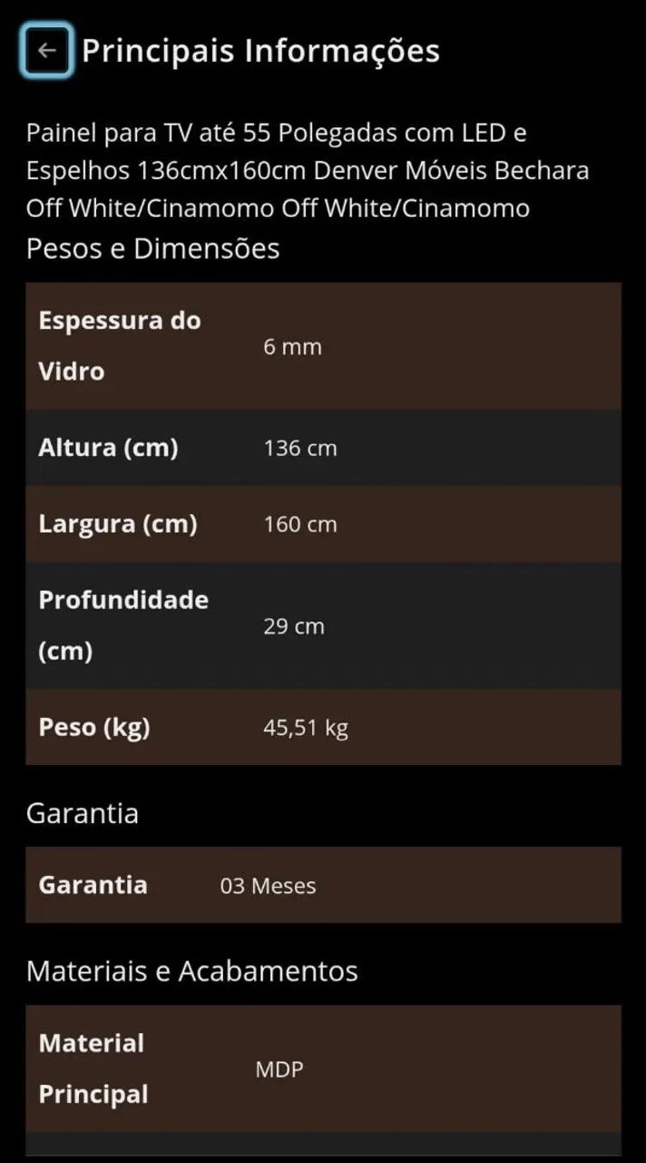 Painel para TV até 55 polegadas - Rack 1,36cm x 1,60cm - Foto 4