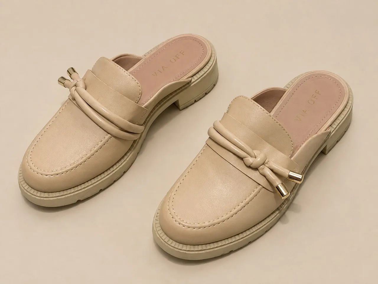 Mocassim Mule Feminino Bege  - Foto 3