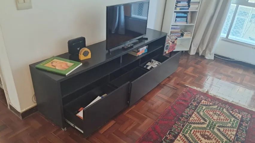 Rack Preto com 3 Gavetas e Rodinhas - Ótimo Estado - Foto 2