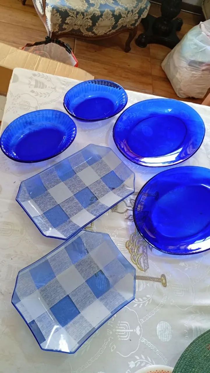 Conjunto antigo em azul cobalto - Foto 3