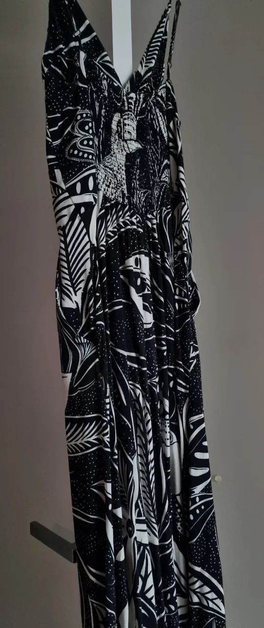 Vestido Longo Preto e Branco Farm Rio - Foto 2