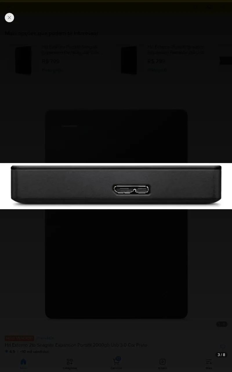 Hd externo SEA GATE 2 TB SEMINOVO EM OTIMO ESTADO  - Foto 3