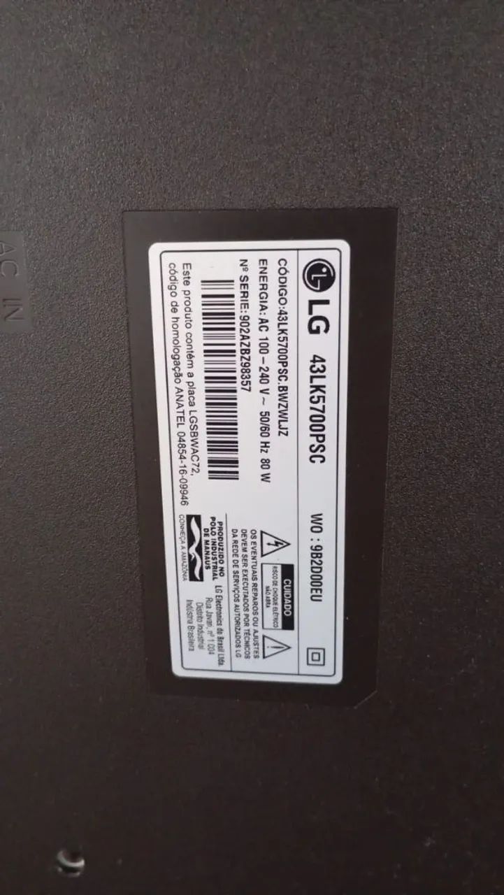 Tv smart LG 43 polegadas (TELA QUEBRADA) - Foto 4