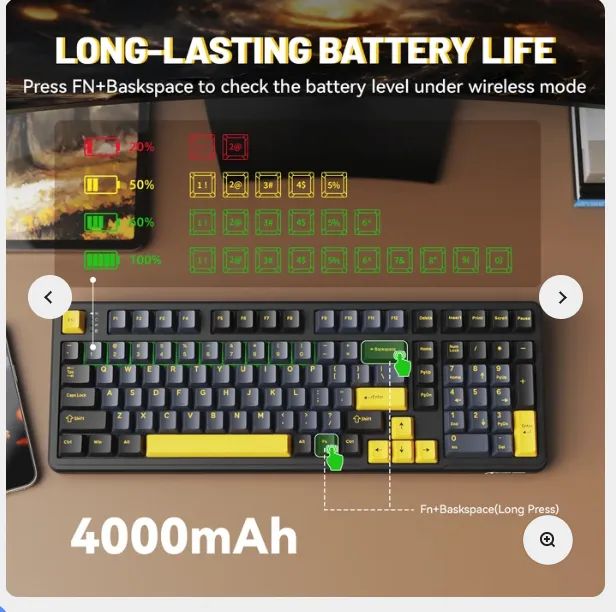 Teclado Mecânico Attack Shark  X98 Pro Retroiluminado com teclado numérico  - Foto 2