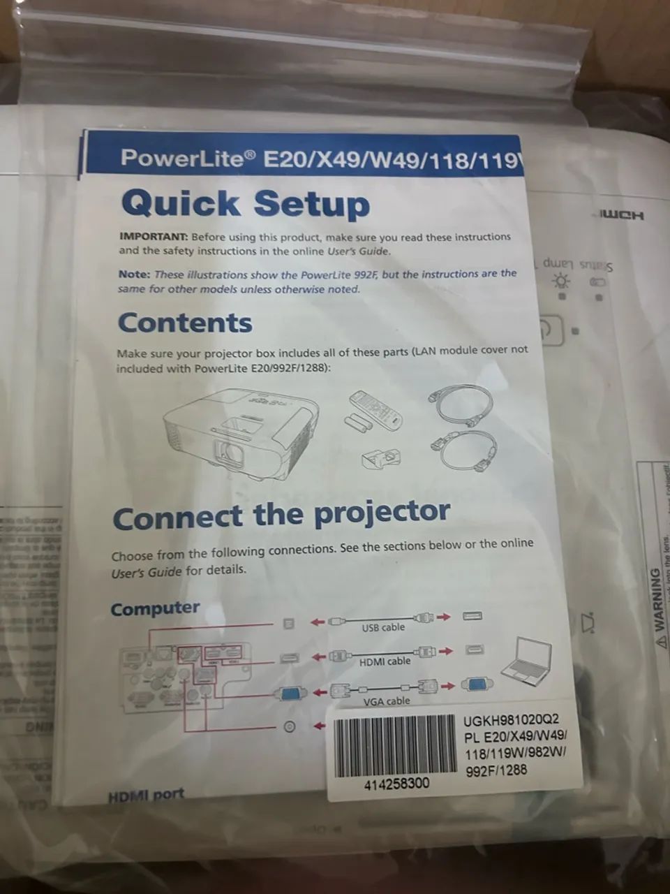 Projetor Epson E20 - Novo na Caixa - Foto 4