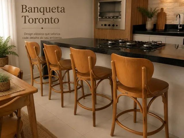 Banquetas em madeira maciça - Foto 2