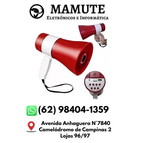 MegaFone com Bateria Recarregável e Gravação de Áudio 