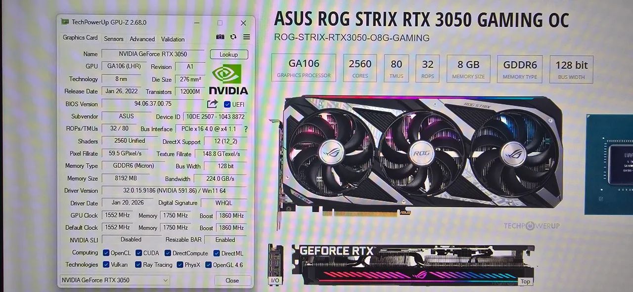 RTX 3050 ROG STRIX - Foto 2
