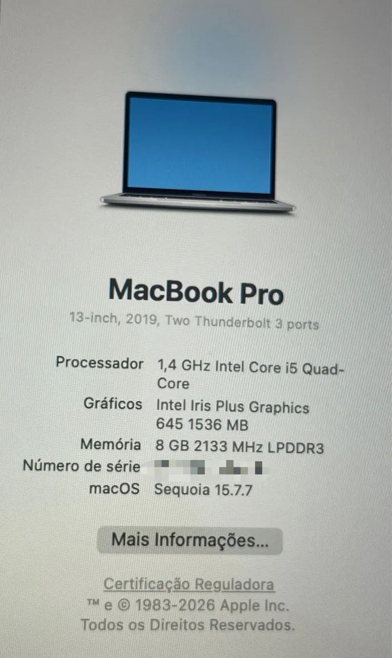 MacBook Pro 13? 2019 ? i5 / 8GB RAM / 128GB SSD - Notebooks