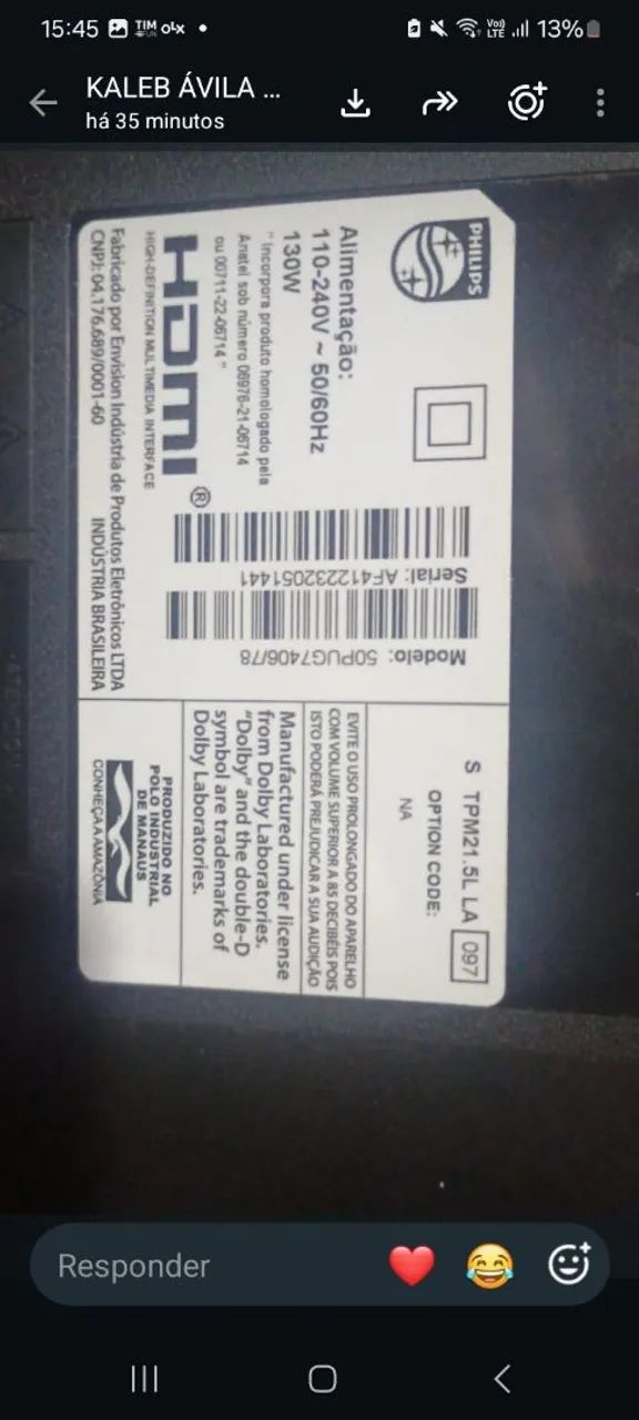 Vendo tv com defeito  - Foto 2