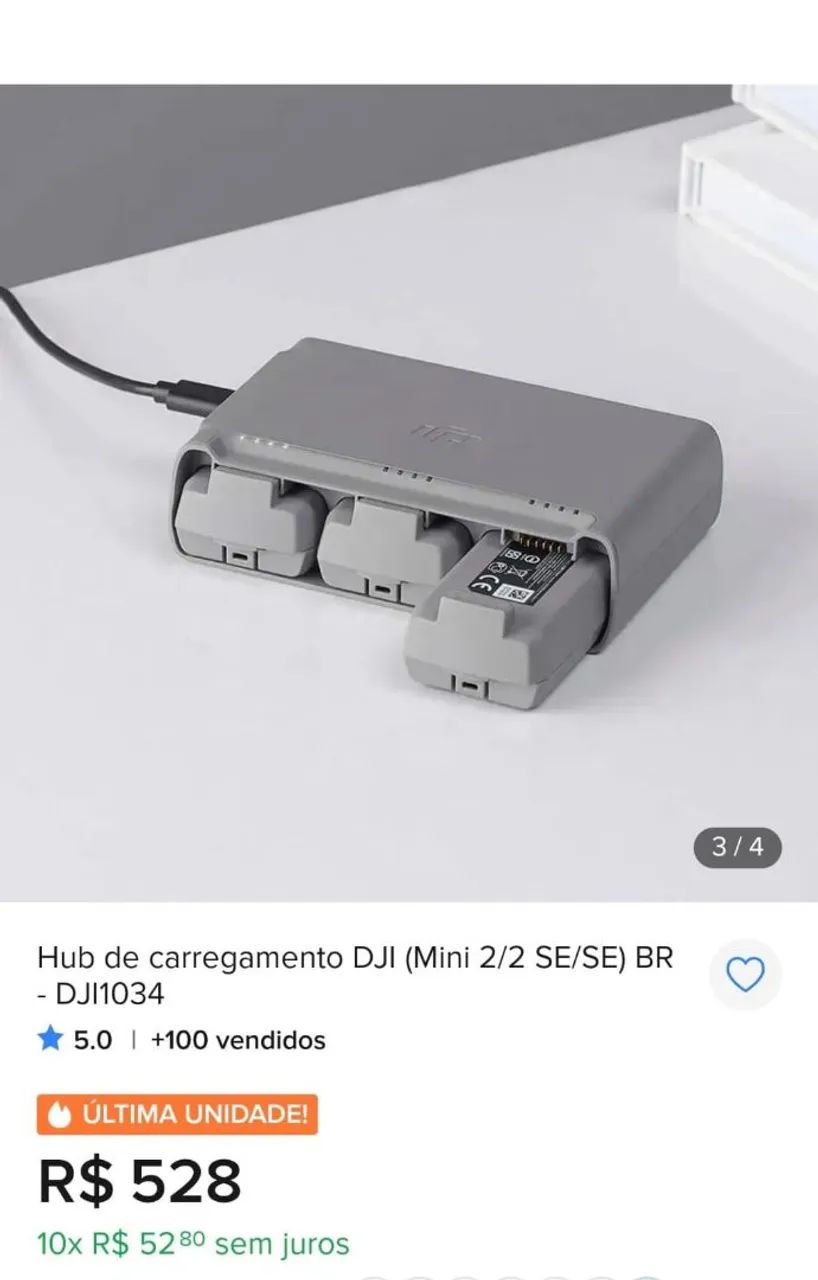 DRONE DJI MINI 2 COM CARREGADOR DE BATERIA  - Foto 2