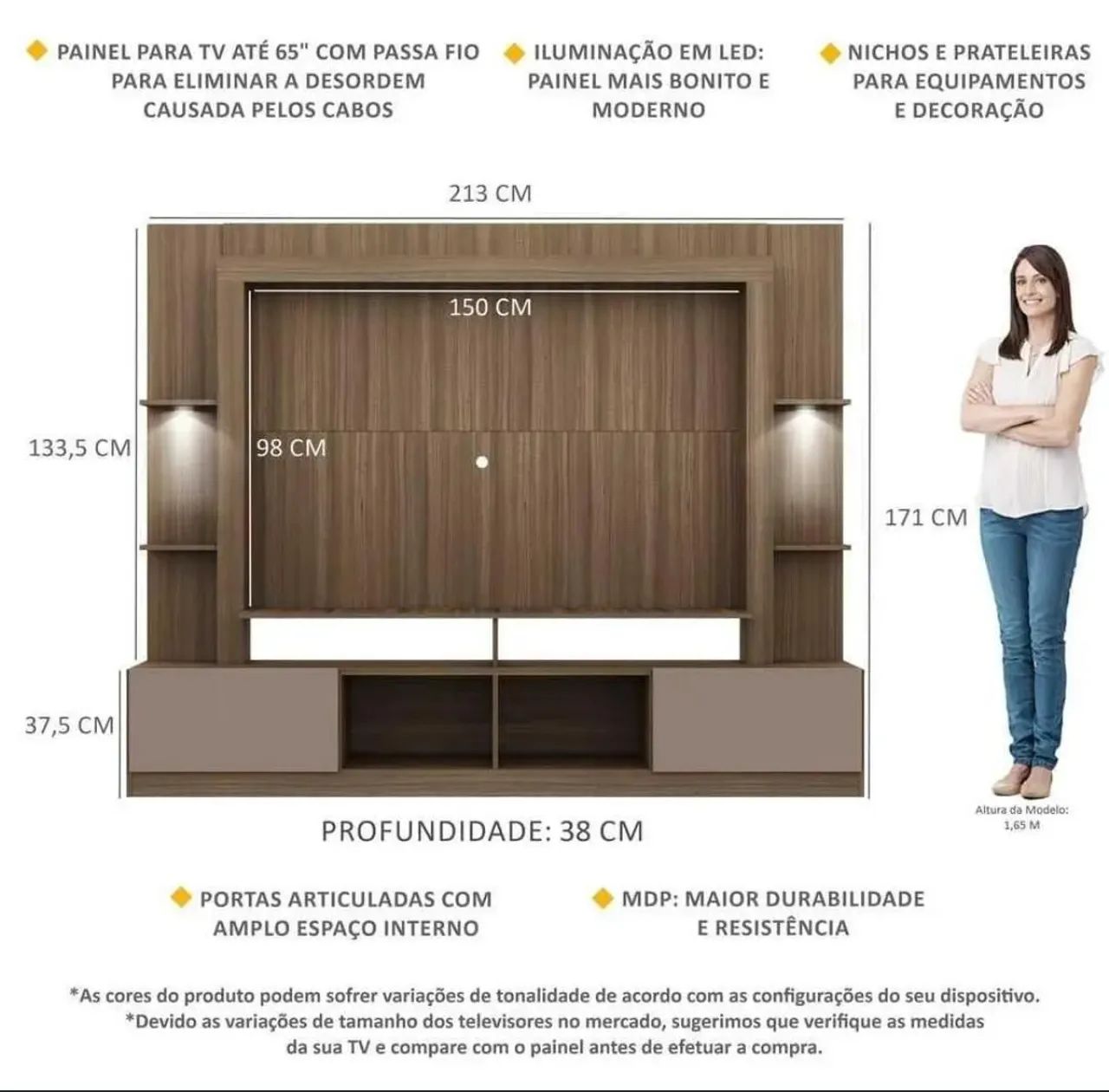 Estante para sala, tv até 65 polegadas - Foto 2