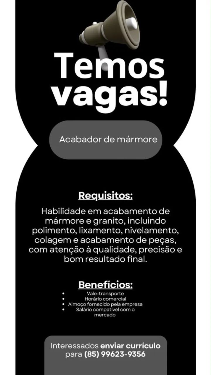 Vaga de acabador de mármore 