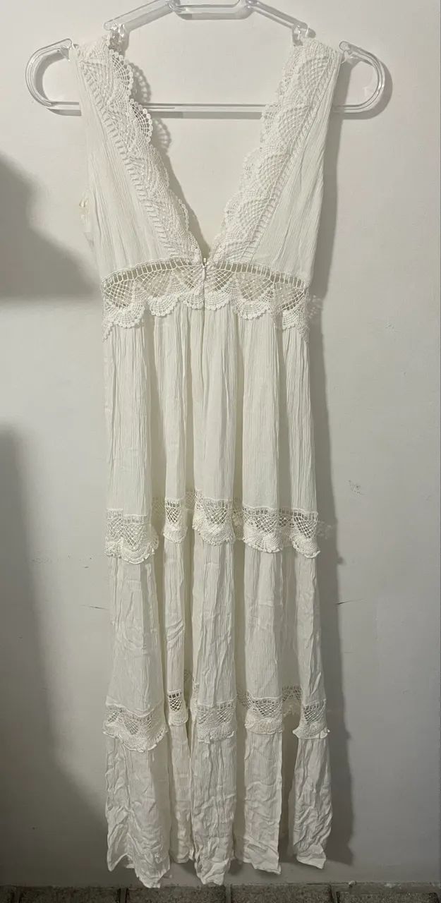 Vestido branco com renda - Tam 36 / P - Foto 5