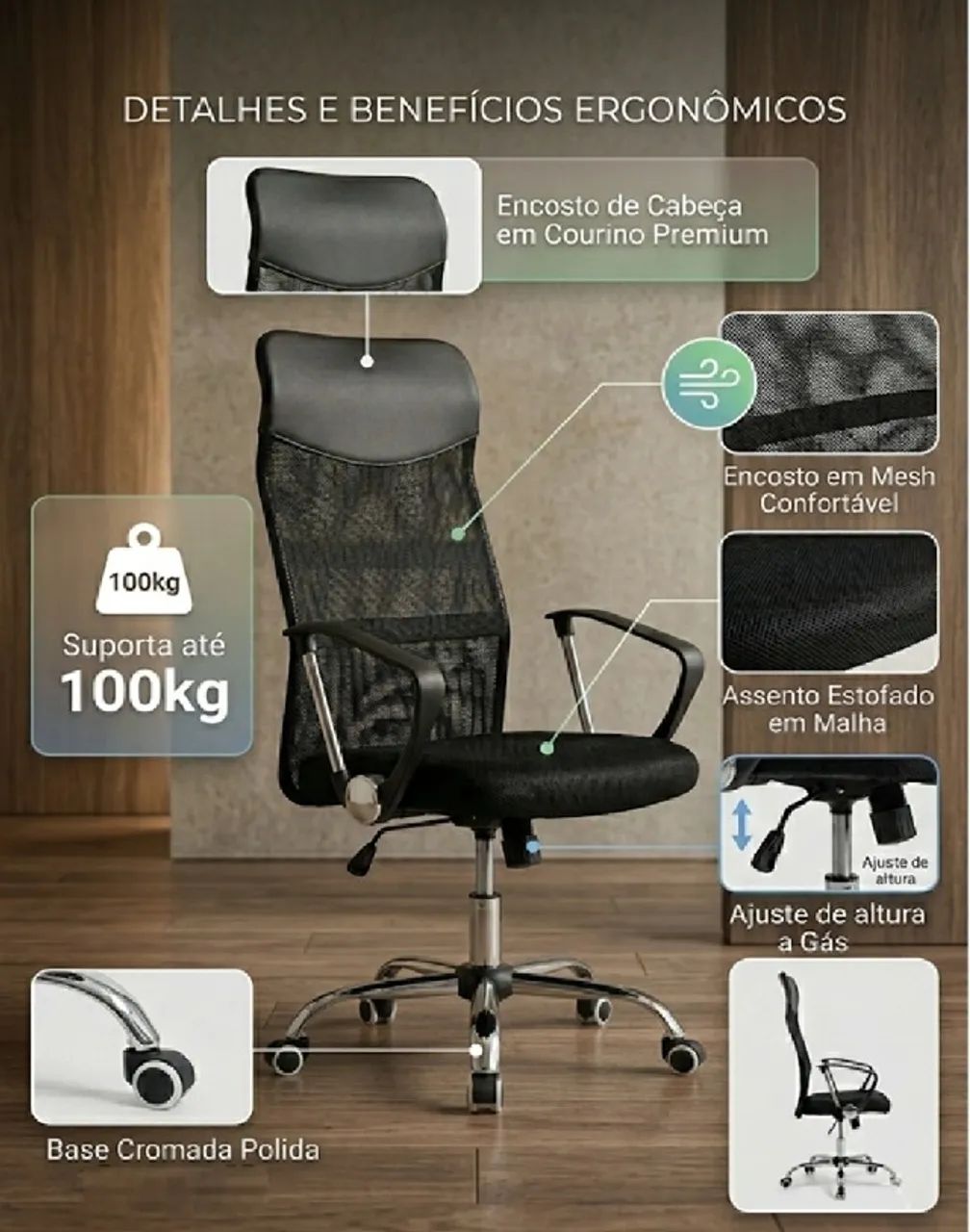 KIT 2 Cadeiras Stoel SEED Presidente - Foto 2