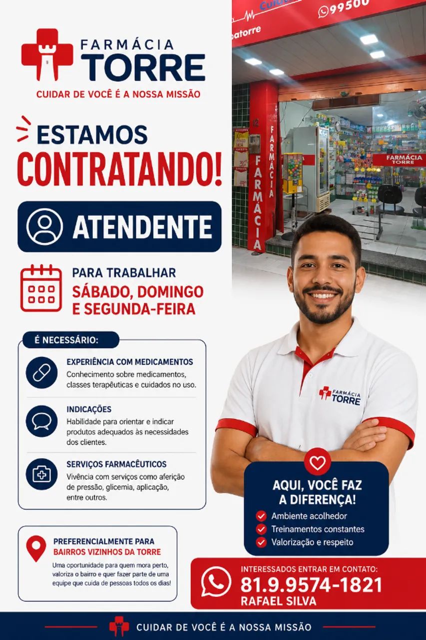 Atendente de Farmácia - Torre 