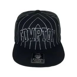 Boné Compton Snapback Bordado Risca de Giz Preto - Foto 2