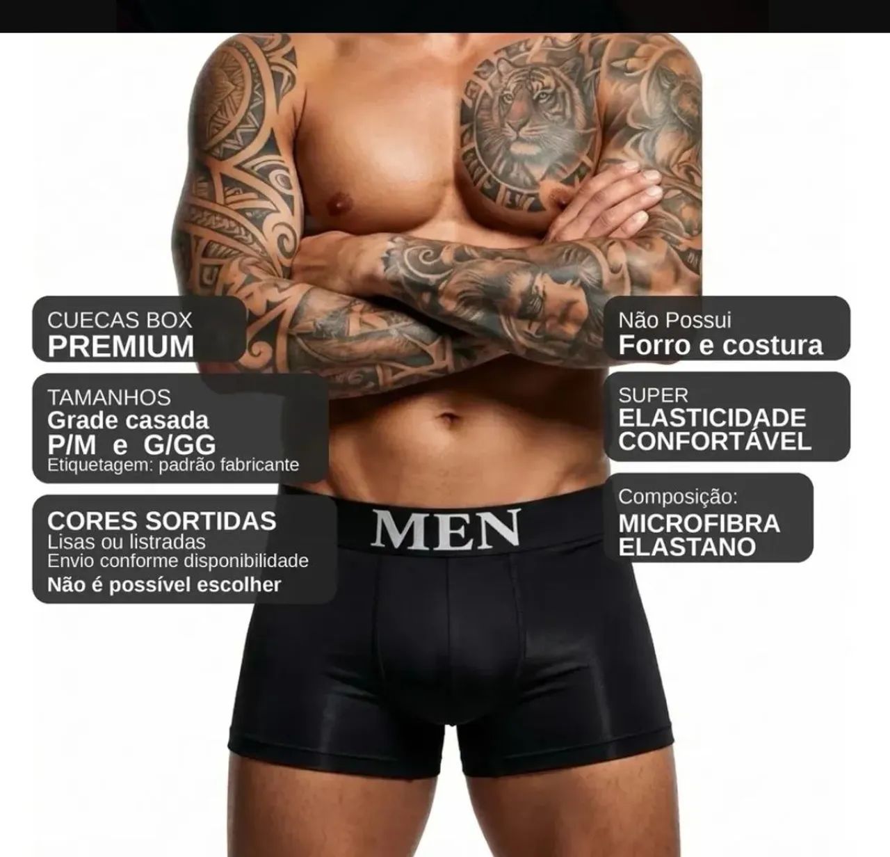 Kit de 5 cuecas box men - Foto 2
