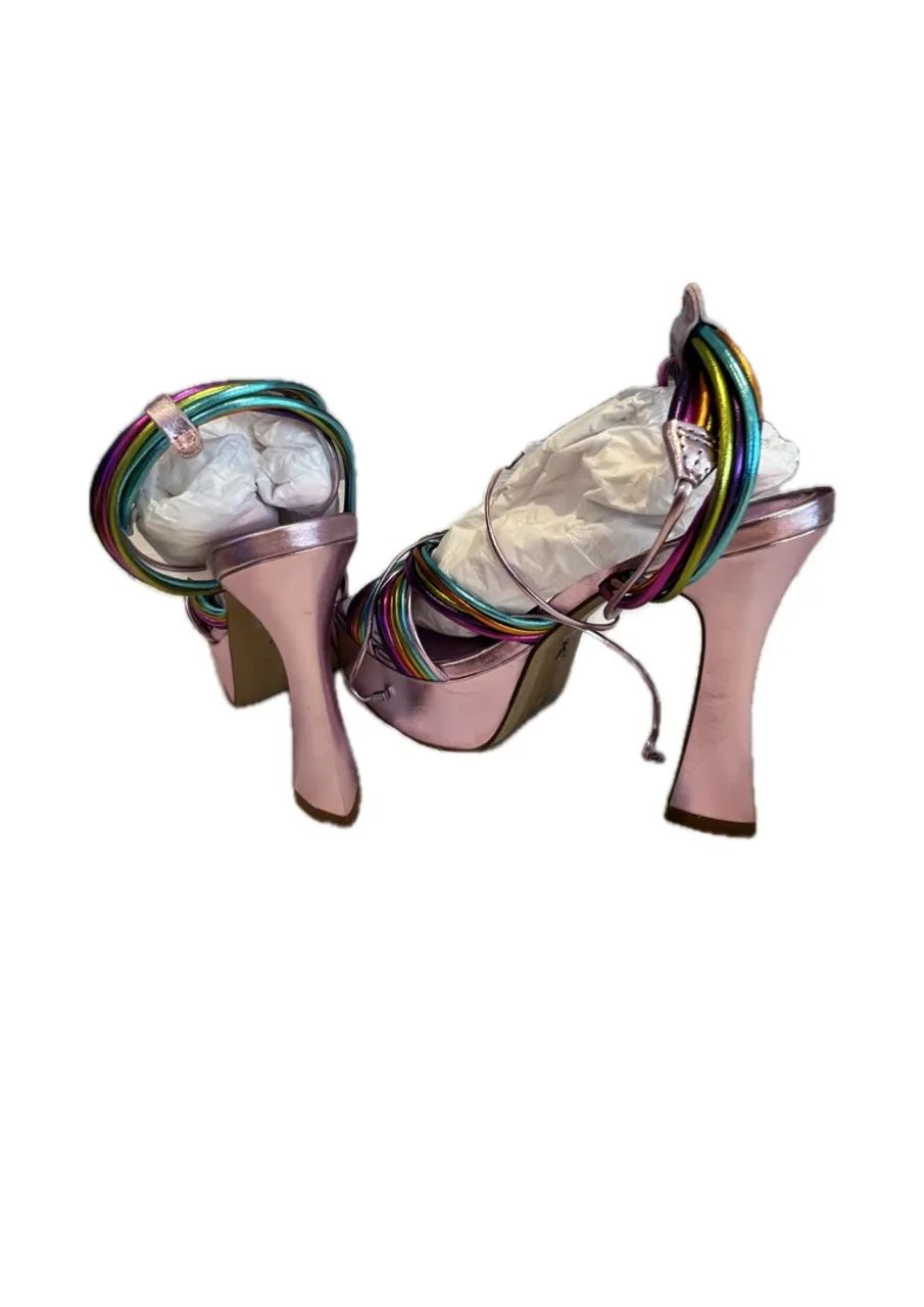 Sandália plataforma multicolorida  - Foto 4