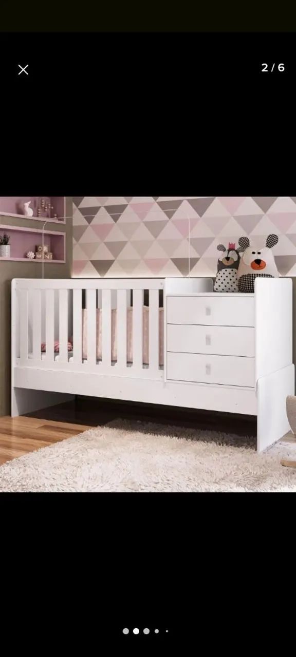 Berço cama multifuncional com gaveteiro 