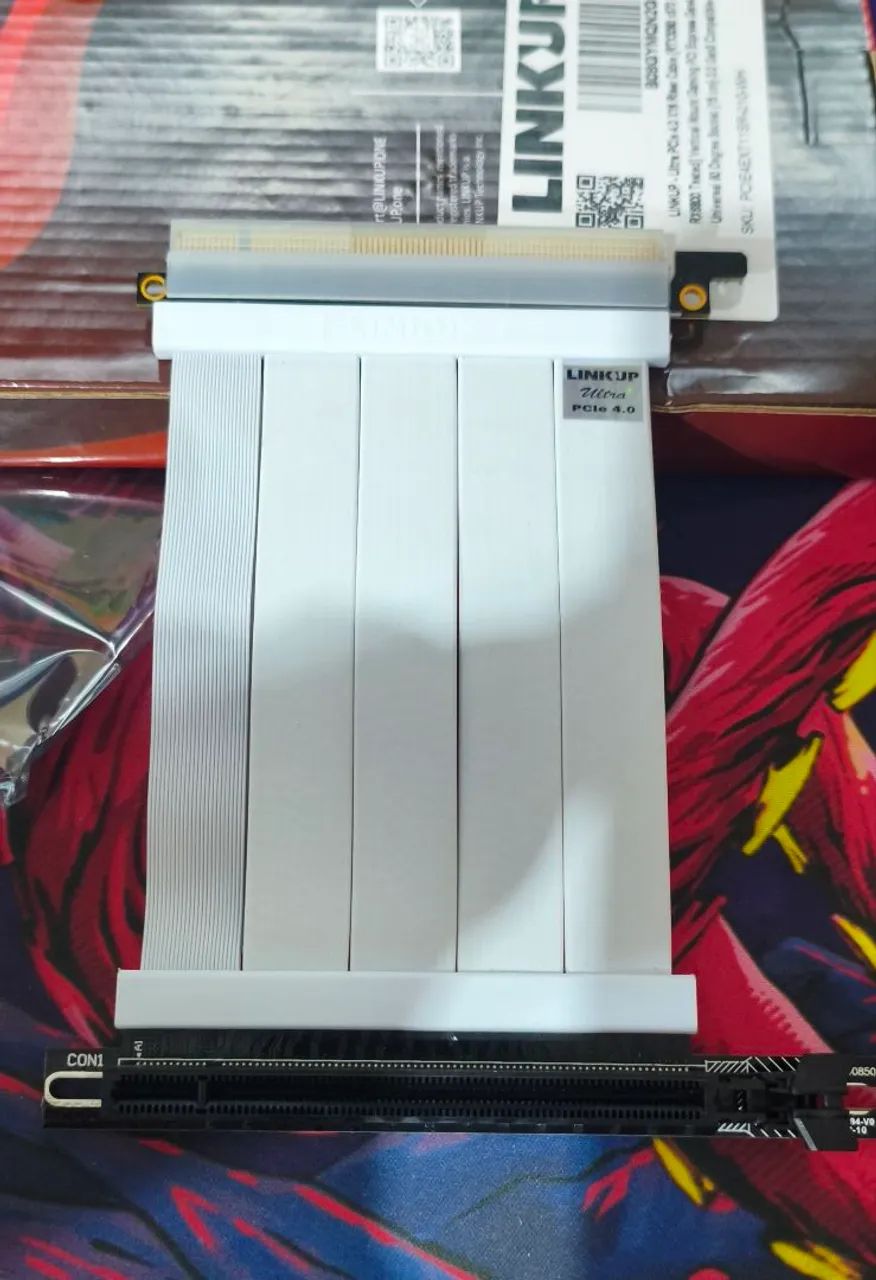 Cabo Riser Branco Ultra PCIe 4.0 x16 blindado - Foto 2