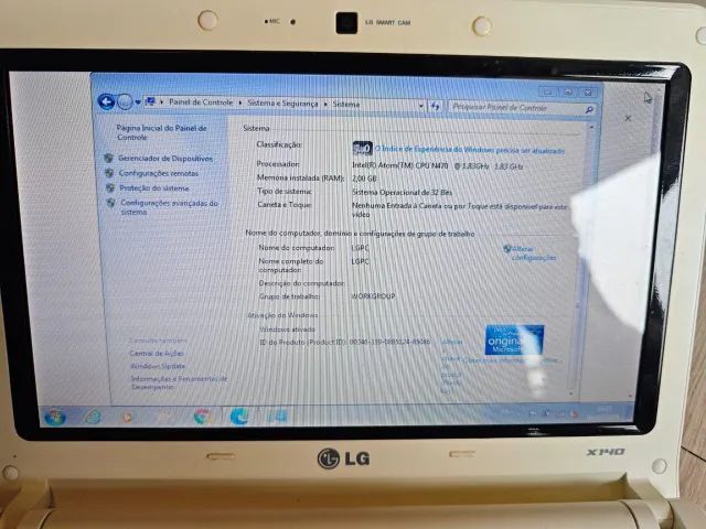 Netbook LG X140 Intel Atom 1.83GHz 2GB RAM Windows 7 Funcionando Perfeitamente - Foto 5