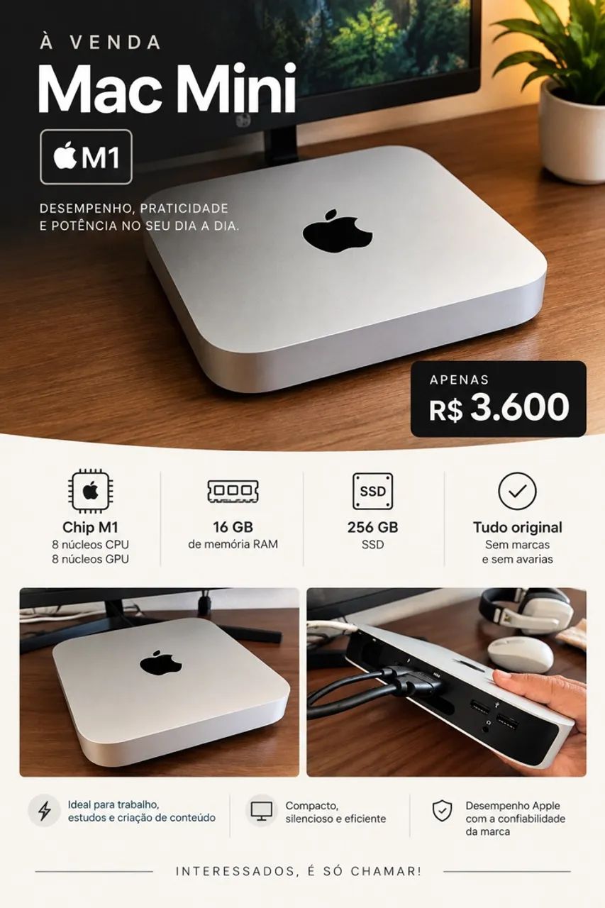Mac Mini M1 16GB / 256GB - Computadores e Desktops - Pituba