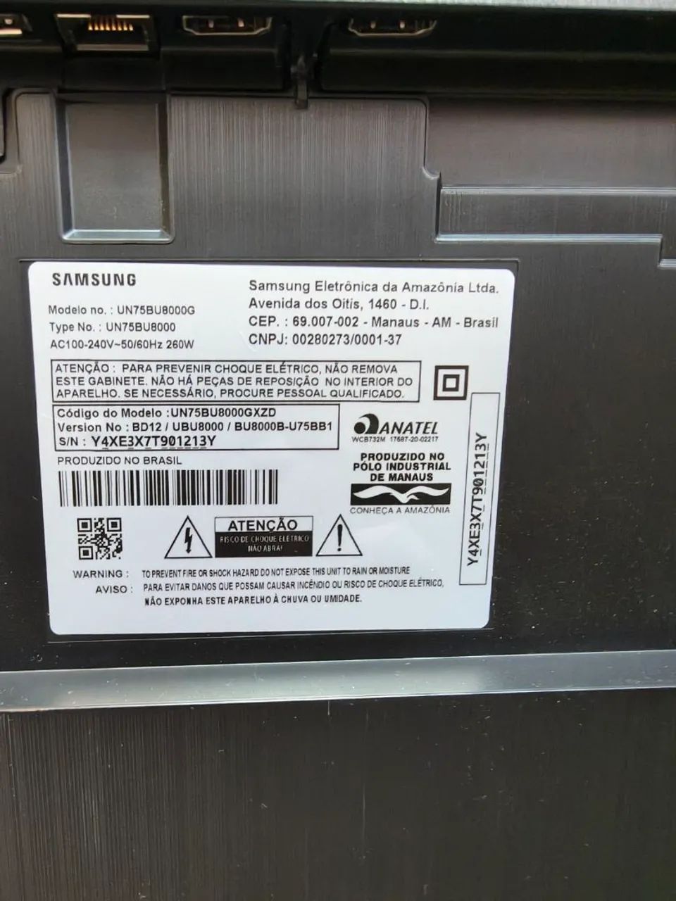 TV Samsung 75" Crystal UHD 4K UN75BU8000G - Tela Quebrada  - Foto 2