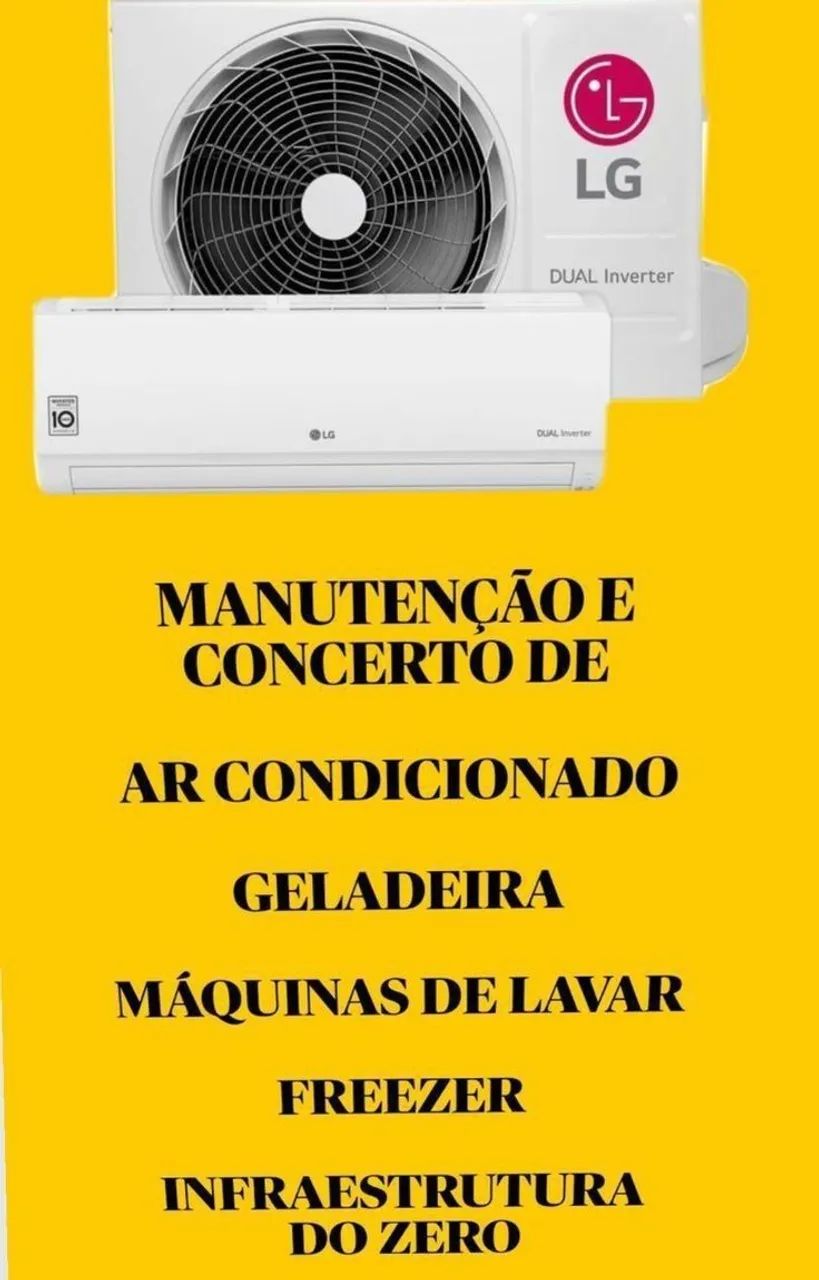 Ar condicionado e Máquina de lavar, geladeira 