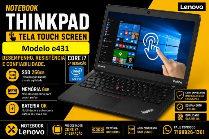 Lenovo Thinkpad com Tela touch  screen Core i7