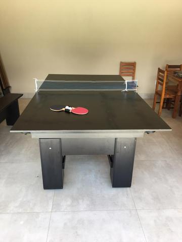 Mesa de Bilhar Quatro Pernas Tecido Vermelho Cor Preta Modelo TMP7898 - Foto 3