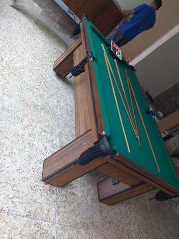 Mesa de Bilhar Tecido Verde Cor Tabaco Tx Modelo MDR0651 - Foto 2