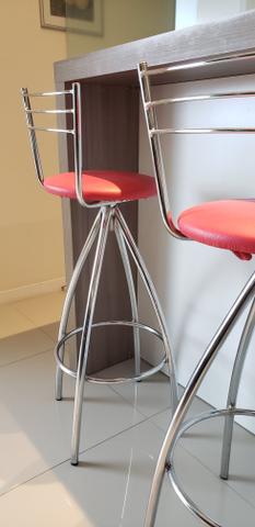 Banquetas vermelhas com inox - Foto 2