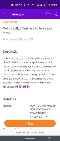 Gol G3 rallye aceito t oca por moto com volta - Foto 5