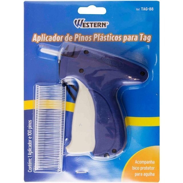 Aplicador de tag pinos plasticos p/ etiquetar roupa