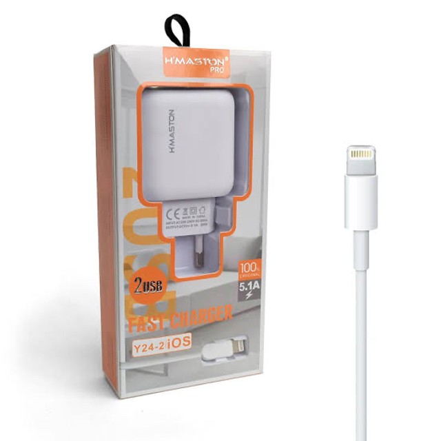 Carregador turbo 5.1A / Y42-2 / Hmaston / 2 USB / IPhone 