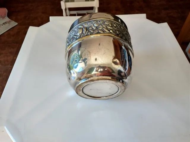 Cachepô antigo, década 30/40, espessurado a prata - Foto 2