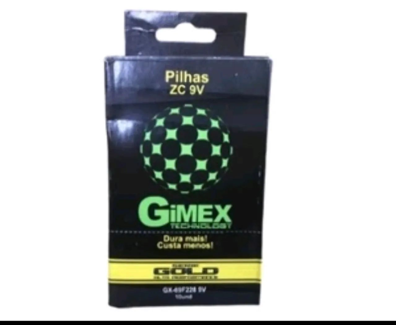 10 Pilhas Gimex Gold 9V - Dura mais! Custa menos!