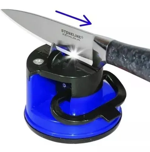 mini amolador de facas com ventosa para fixação lk-cf04 luatek 6cm- cor azul