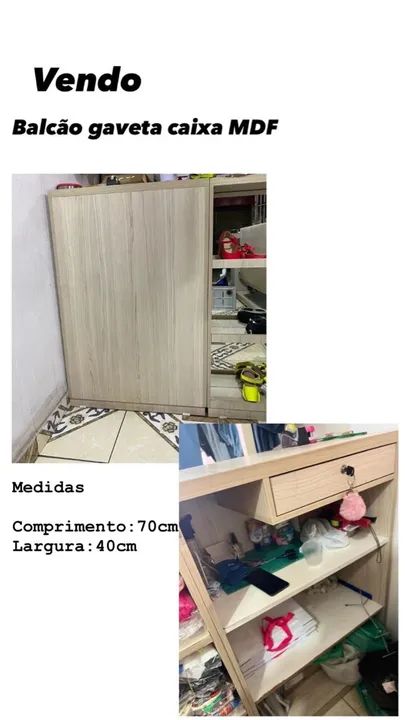 Balcão caixa com expositor de mercadoria 