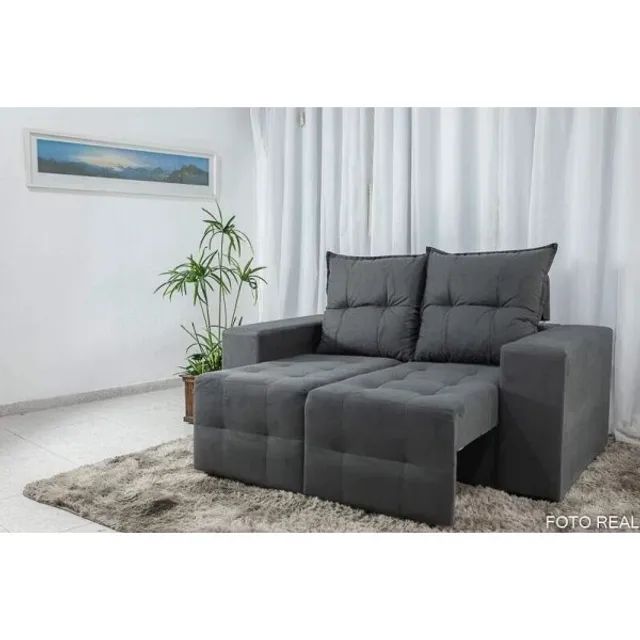 Sofá Retrátil e Reclinável Paris 1.70m Suede rf76 - Foto 2